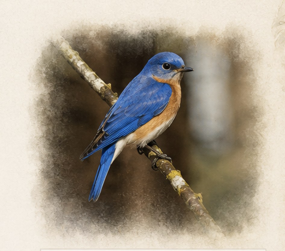 Eastern Bluebird perched on a branch